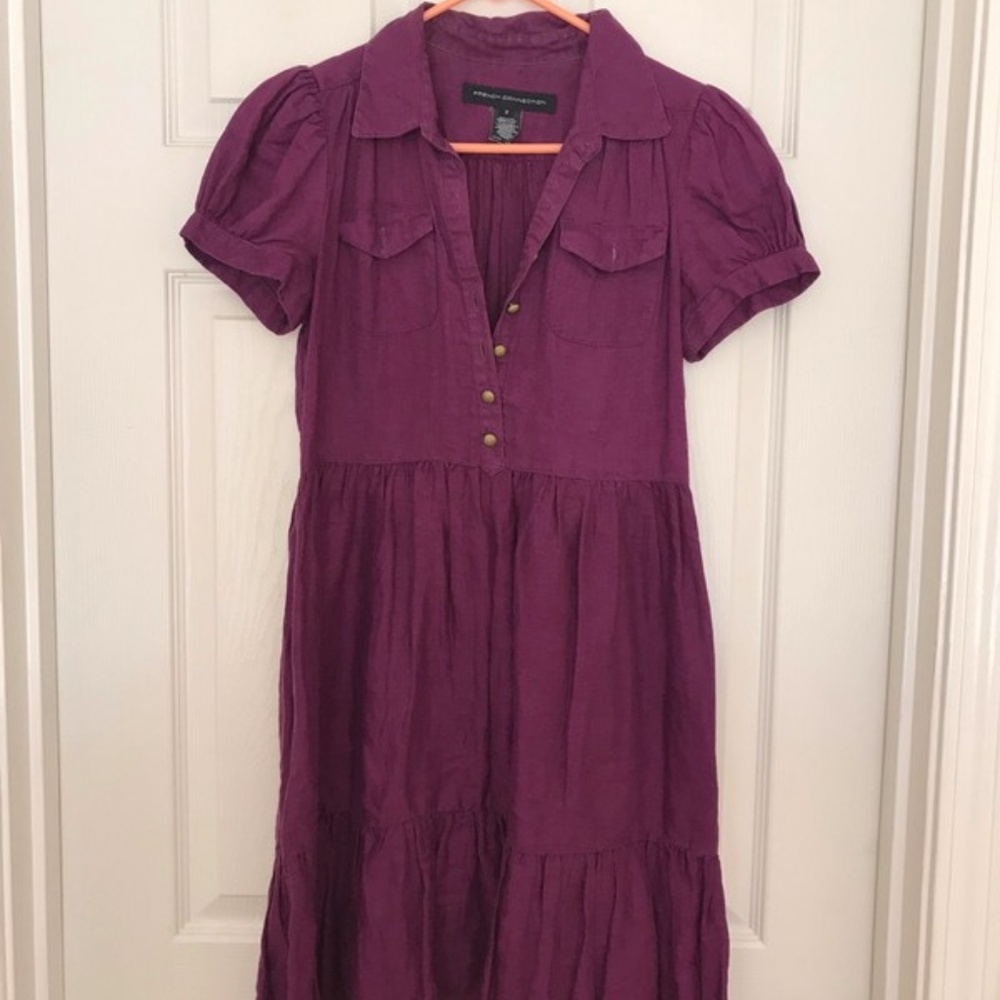 French Connection collared button dress w/ pockets